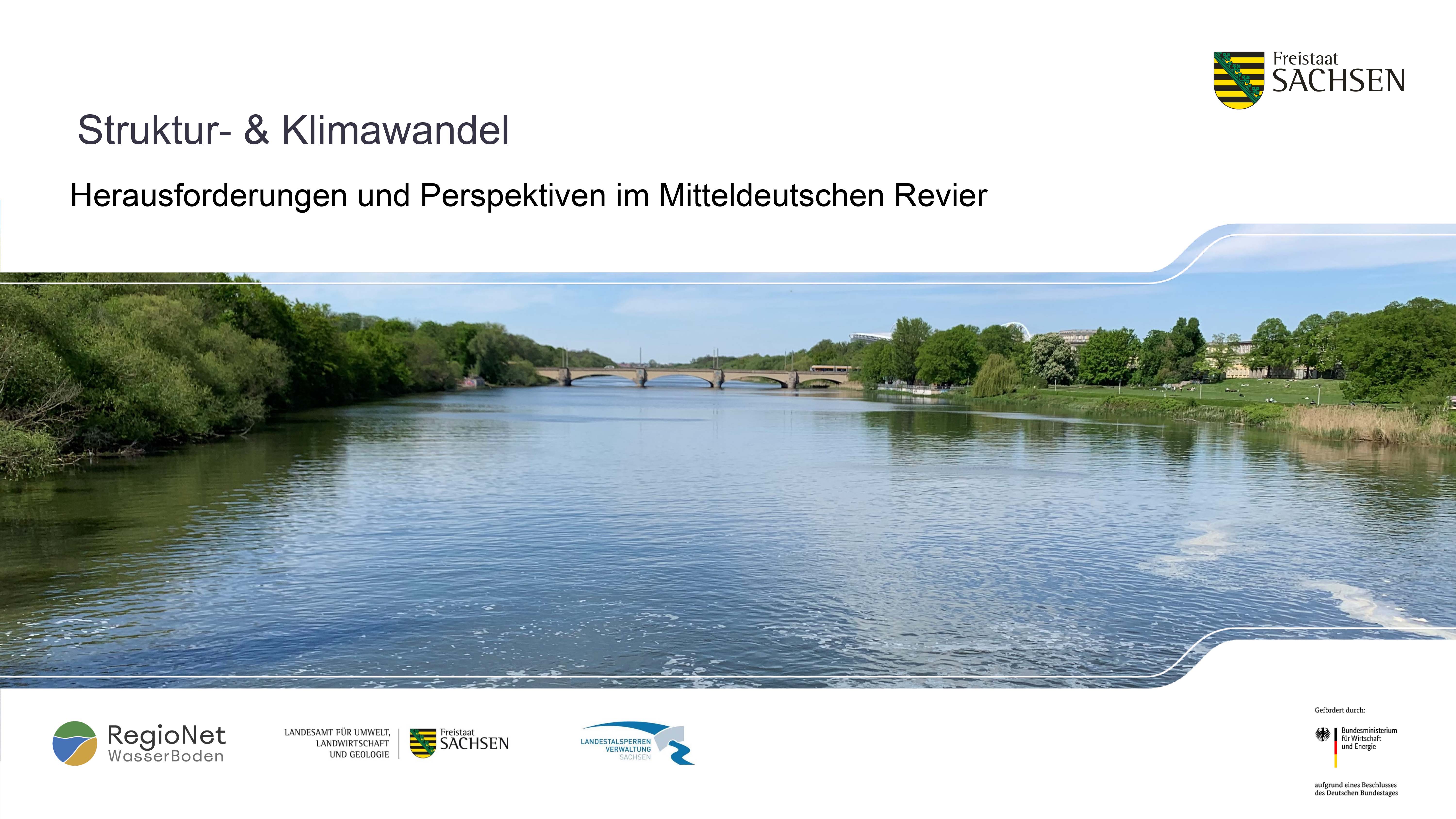 Startfolie des Vortrags von Falk Kortenhof (Fluss mit Brücke)