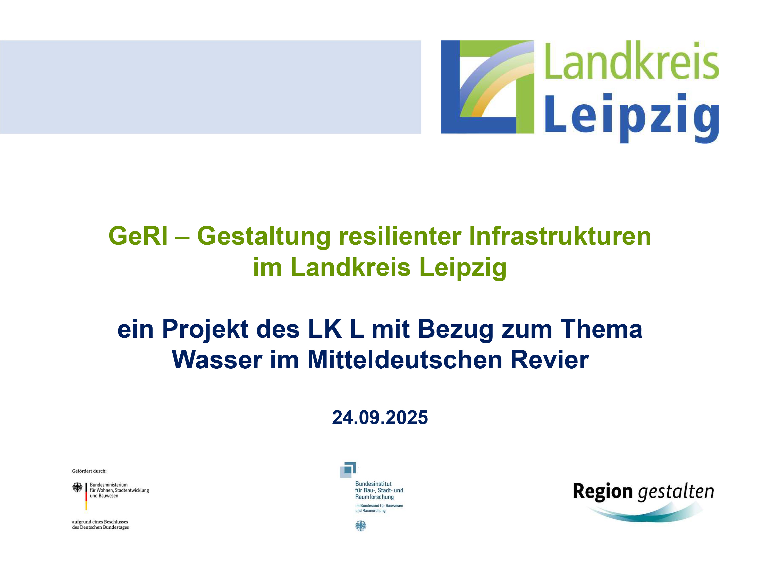 Startfolie des Vortrags von Isabella Peißker zum Projekt GeRi